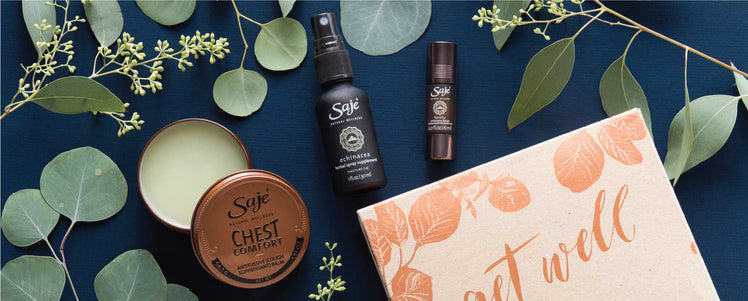 Chest comfort balm placed with echinacea throat spray and fortify roll-on