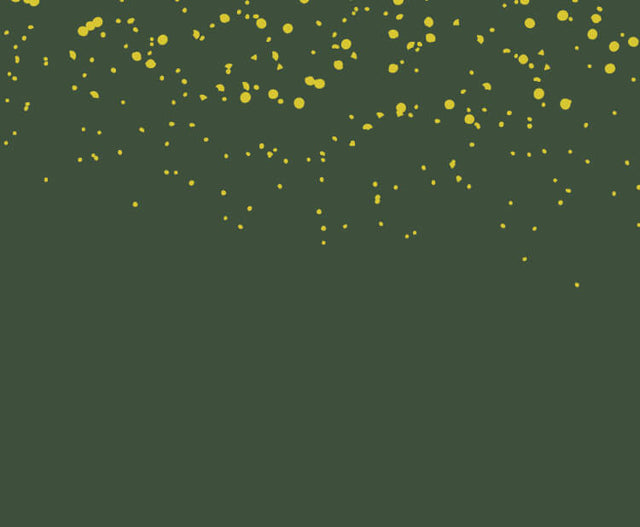 Green background with a yellow fleck pattern.