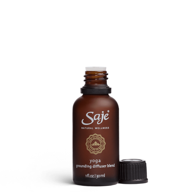 Yoga grounding 1 fl oz diffuser blend bottle with cap off